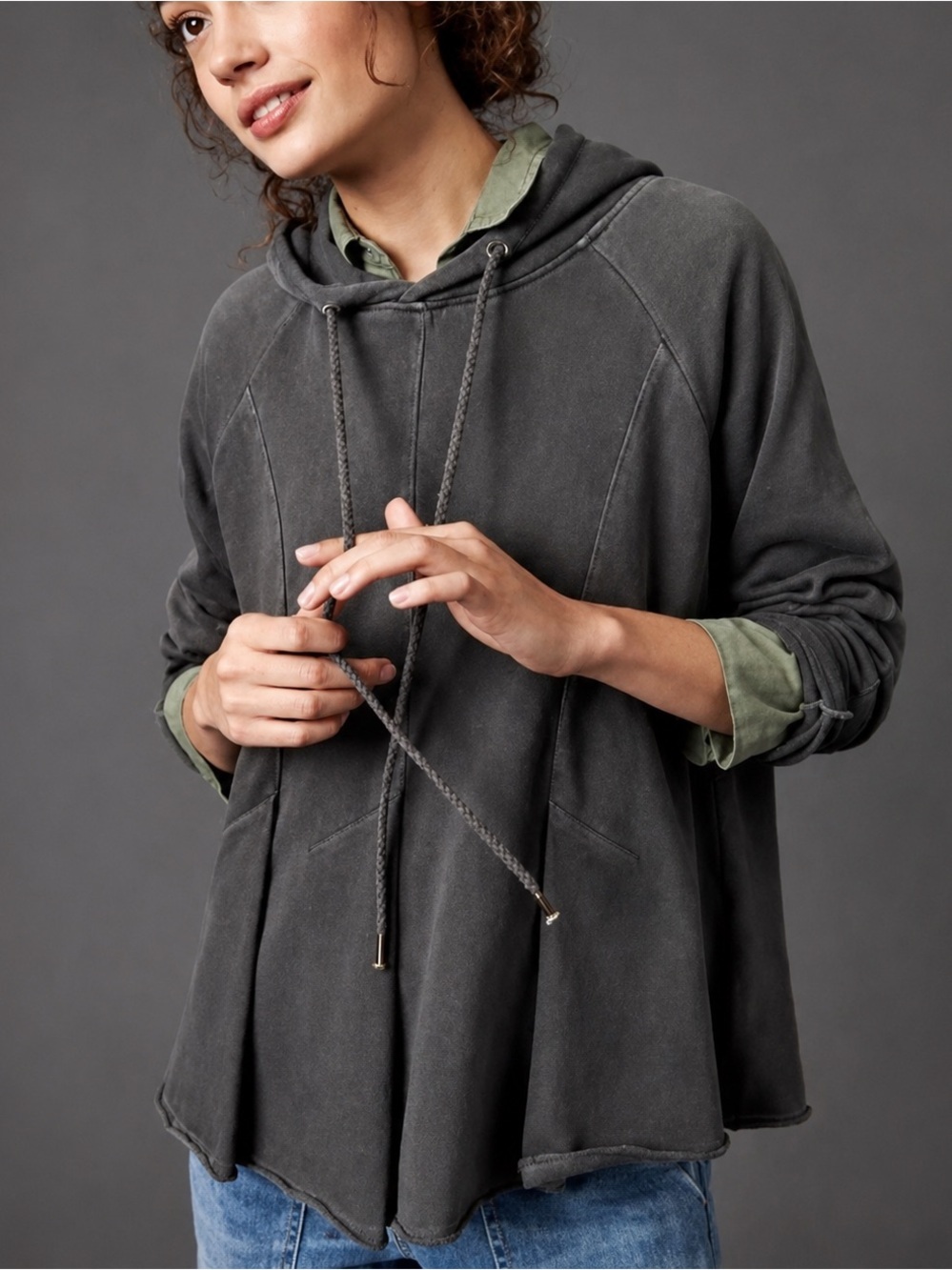 Pilcro Flynn pleated hoodie, XS